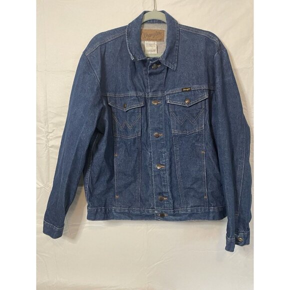 Vintage Wrangler Authentic‎ Western Denim Jacket Men’s Large Cotton Button Up - Picture 1 of 14